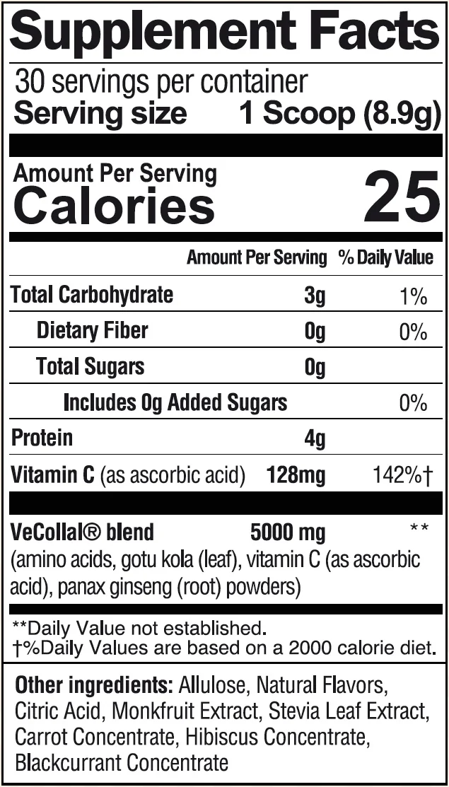 CollaReplen supplement facts
